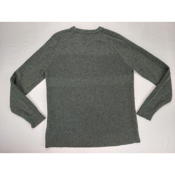 Smart Wool Ripple Ridge Ribbed Mens Green Wool Blend Pullover Soft Sweater Sz M - Picture 7 of 10